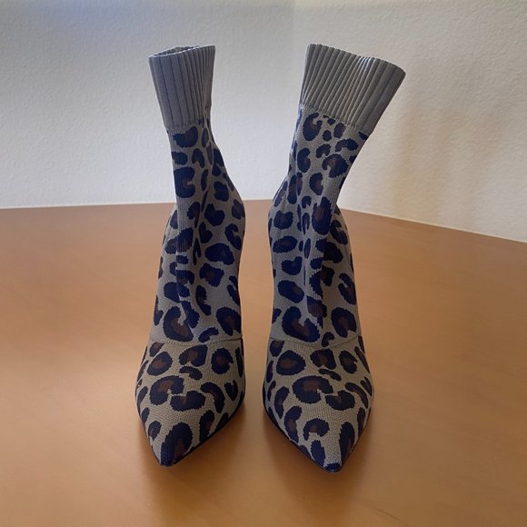 Gianvito Rossi Sauvage Leopard Knit Sock Boot - Picture 6 of 8